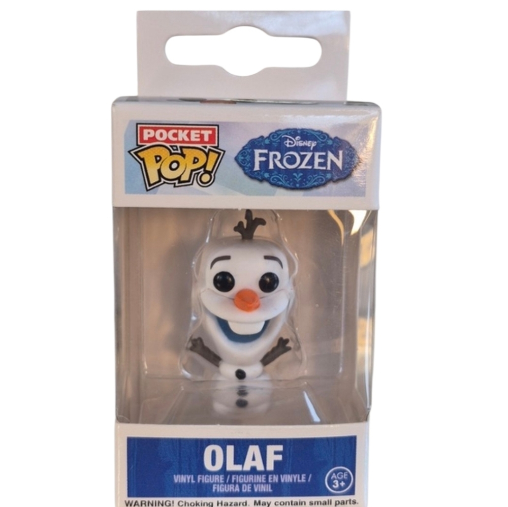 Funko × Disney's Frozen OLAF Vinyl Pocket POP Keychain,White & Orange.